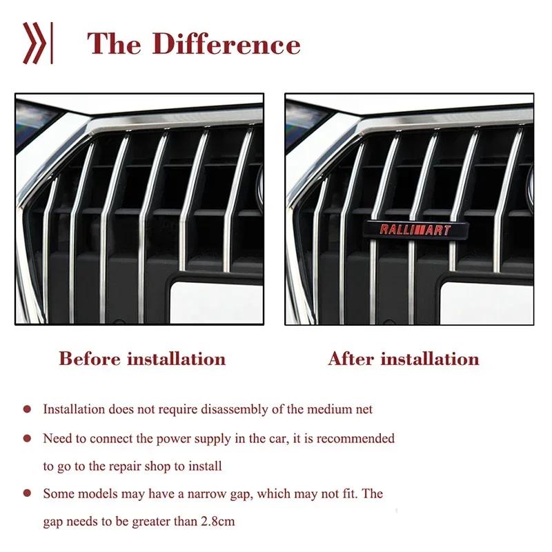 Car LED Lights Front Grille Emblem Badge for Mitsubishi Outlander L200 Lancer ASX Colt Pajero Eclipse Mirage Decoration