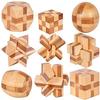 Brain exercise IQ test 3D wooden puzzle toy set 12 mind teaser puzzles adults children gift