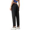 Li Ning Fitness Serie Lässig Einfarbig Einfach Gerades Bein Mittelhoch Geschnittene Gestrickte Sporthose Damen Unterteile Schwarz AYKV092-1