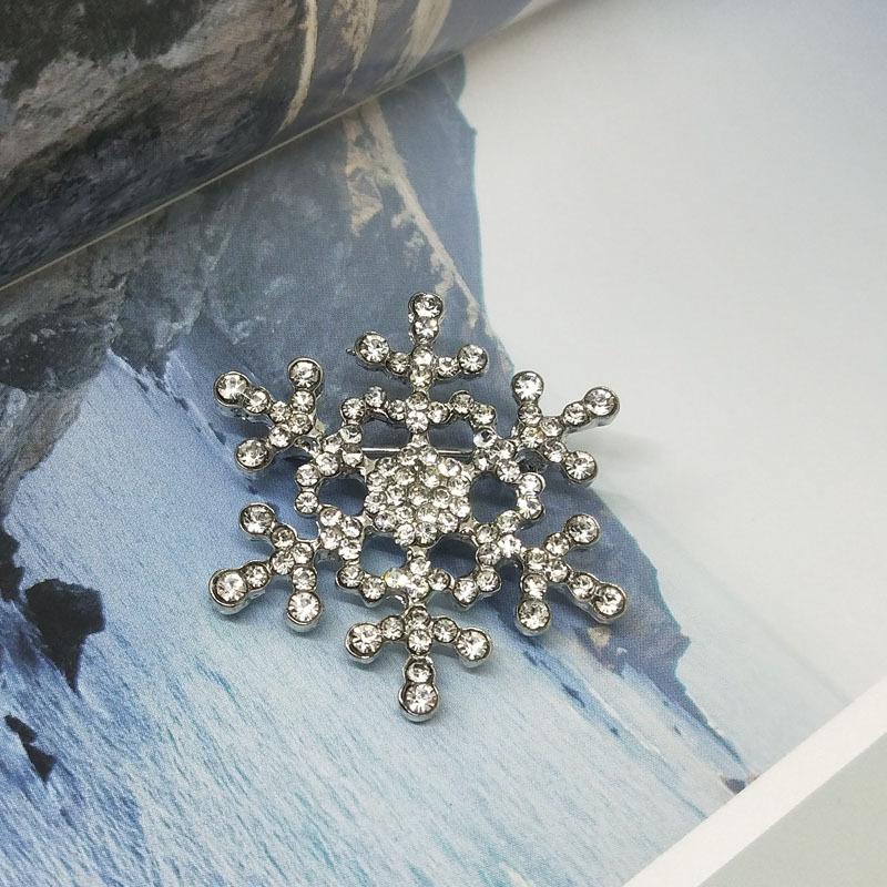Rhinestone Sweater Clip, Snowflake Clip, Scarf Clip, Fixed Brooch
