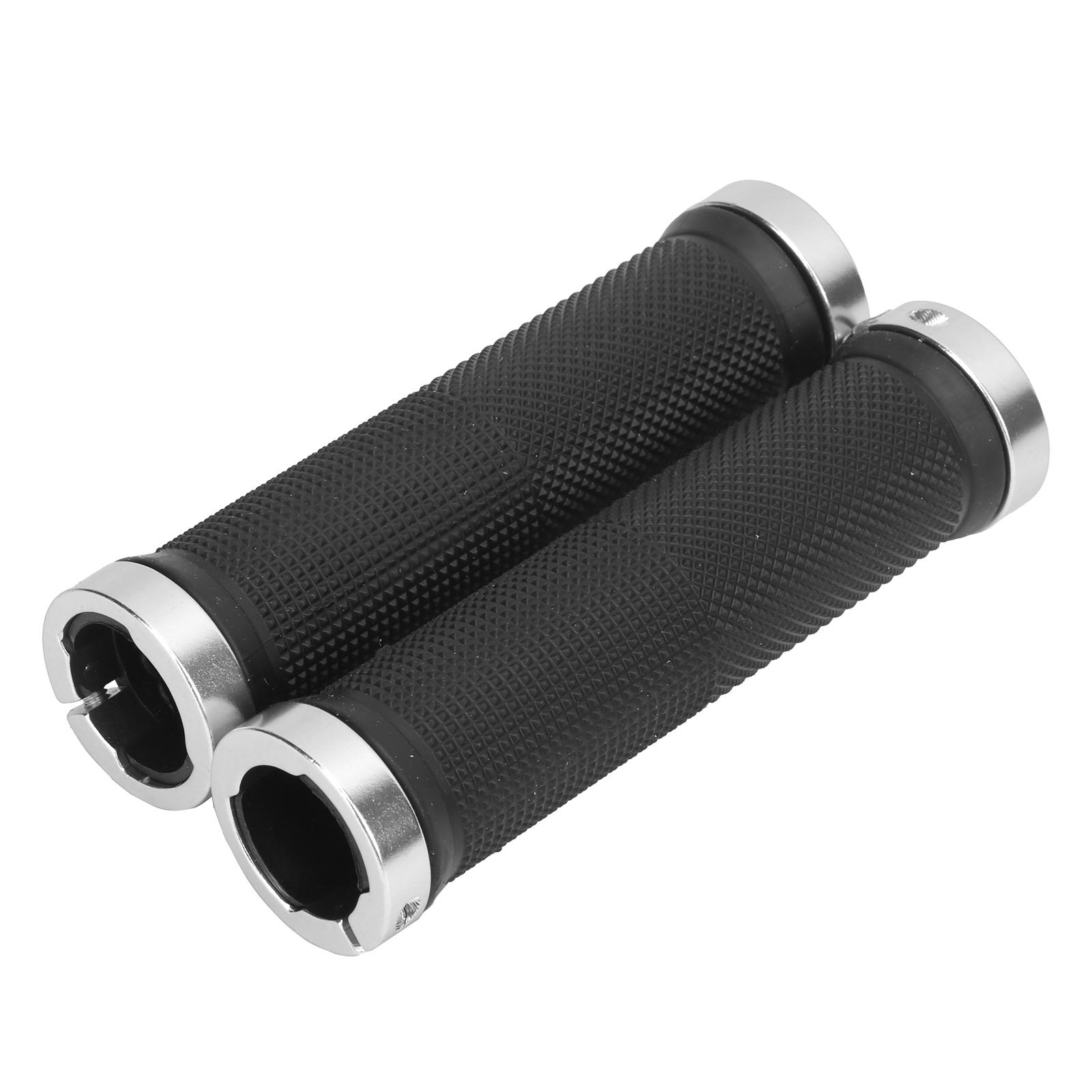 

1 пара легких резиновых накладок на руль для MTB, противоскользящие поролоновые накладки на руль с заглушкой, серебристые