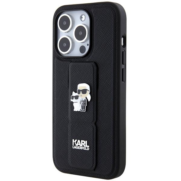 Karl Lagerfeld Klhcp13Lgsakcpk Iphone 13 Pro / 13 6.1 Czarny/Black Hardcase Gripstand Saffiano Karl&Choupette Pins