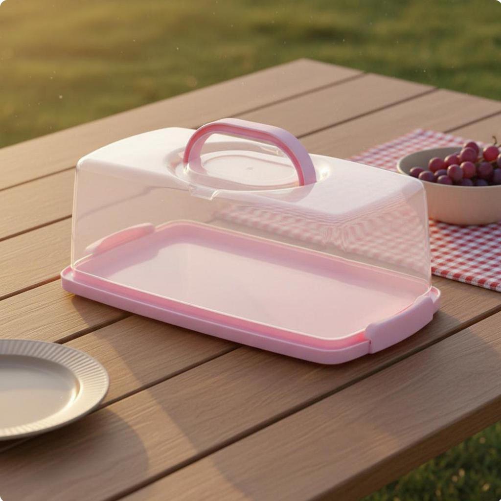 Bread Loaf Carrier Dust Resistant Rectangular Cake Container with Handle Keeps Fresh Portable Toast