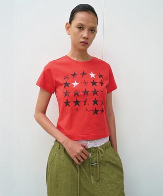 THEVINYLHOUSE Faded Star Tee Red