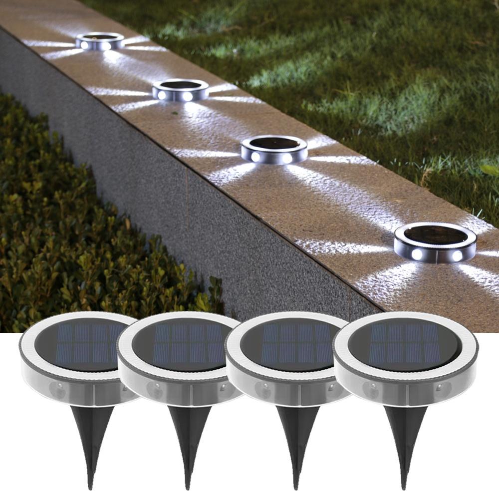 1/2/4pcs 6LEDS Solar Ground Lights-Upgraded Solar Outdoor Lights Brightness Automatic Adjustment Camping Decorative Lights