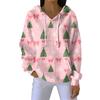 Women's Loose Comfortable Casual Fashion V-Neck Christmas Print Long Sleeve Hoodie