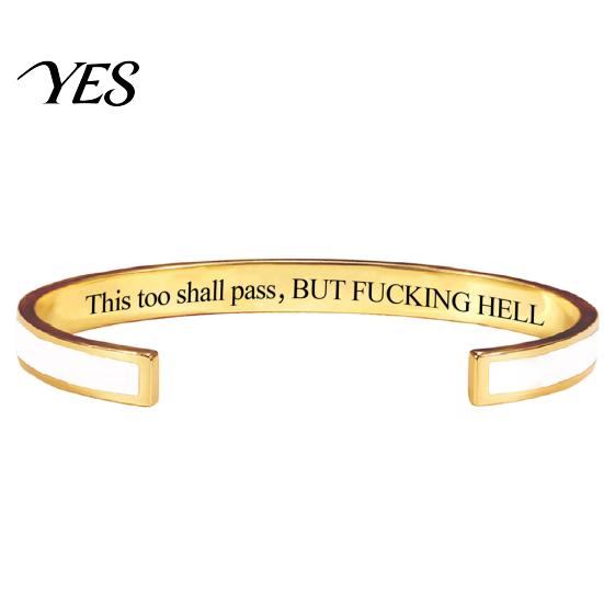 Bracciale Semplice di Alta Gamma Anche Questo Passerà Bracciale a Braccialetto con Mantra, Regolabile Inciso Motivazionale Comodo Braccialetto da Polso Informazioni Nascoste