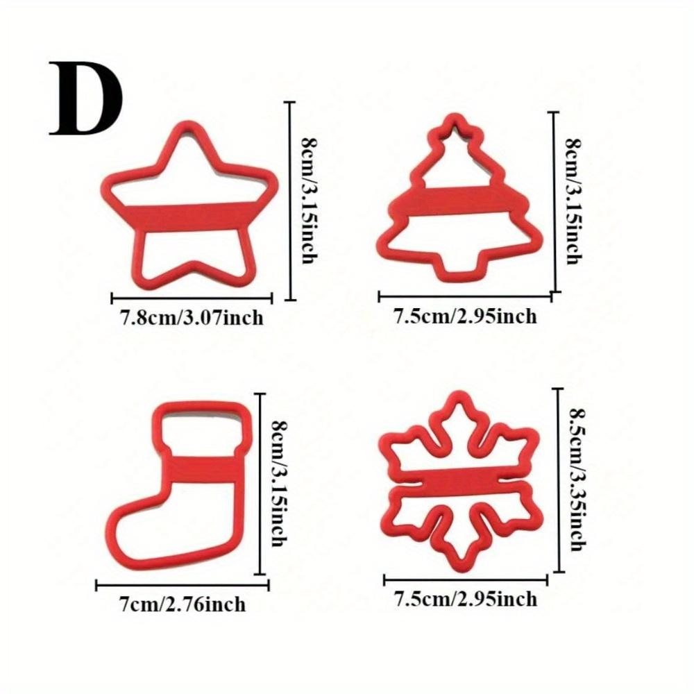 2/4pcs Christmas Cartoon Shape Cookie Cutters Anti-Pressure Hand Baking Tools DIY Biscuits Dough Cutter Fondant Cake Mold