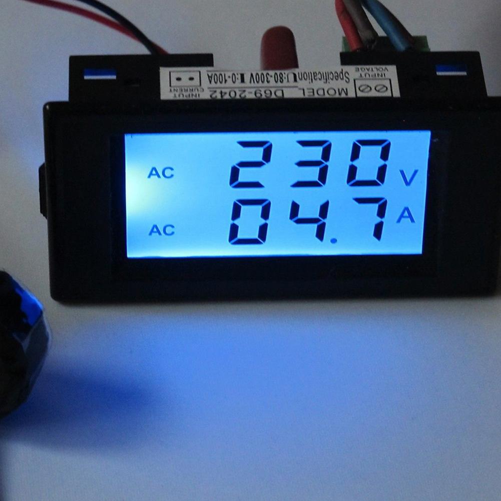 Digital Voltmeter Ammeter AC 300V 100A Panel Amp Volt Meter Volt Detector Tester Monitor Panel