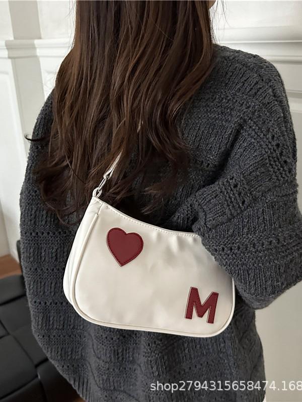 2025 Autumn/Winter Women's Large Capacity Peach Heart Crossbody Shoulder Bag