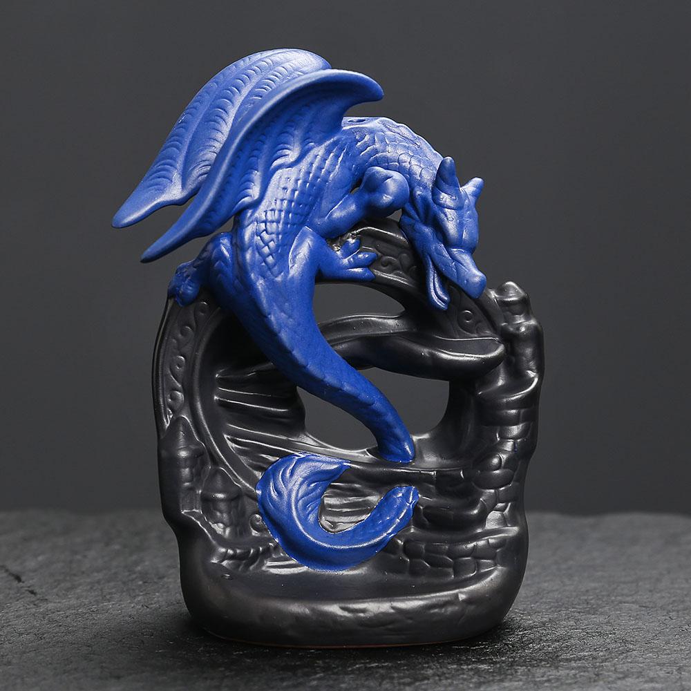 Ceramic Vintage Dragon Backflow Incense Burner, Home Decor, Tabletop Decor, Home Aromatherapy Christmas Gifts (Without Incense)