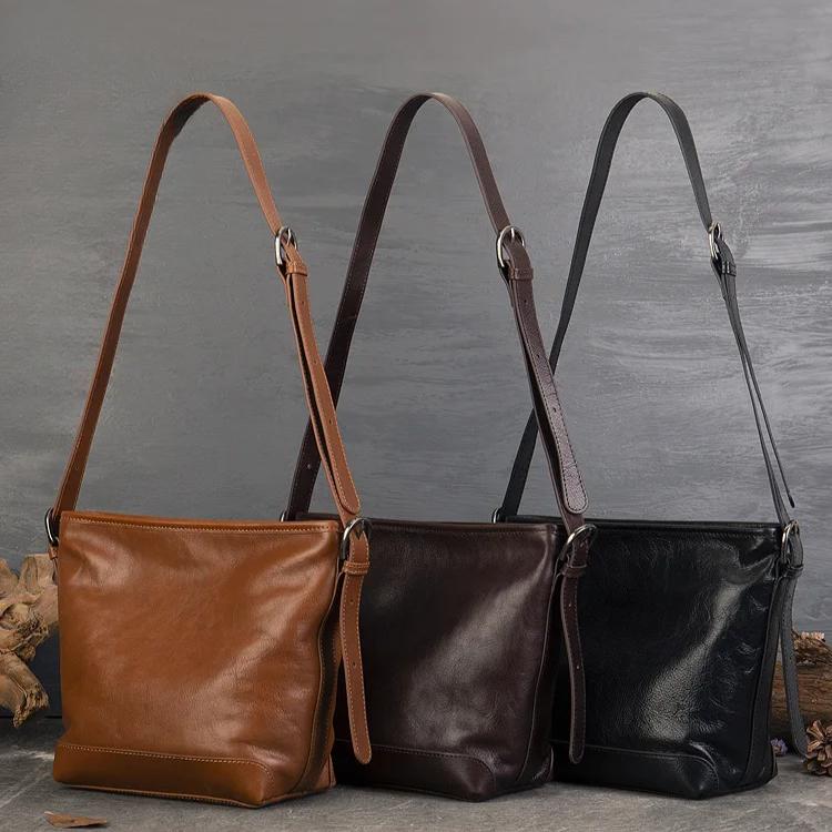 Johnature Echte Leren Dames Tas Retro Zacht Koeienhuid Grote Capaciteit Casual Veelzijdig Schouder Crossbody Tassen