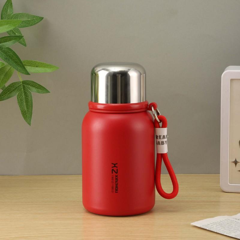 Stainless Steel Vacuum Insulated Travel Mug With Carry Rope 500ml Outdoor Hiking Camping Office Student Use