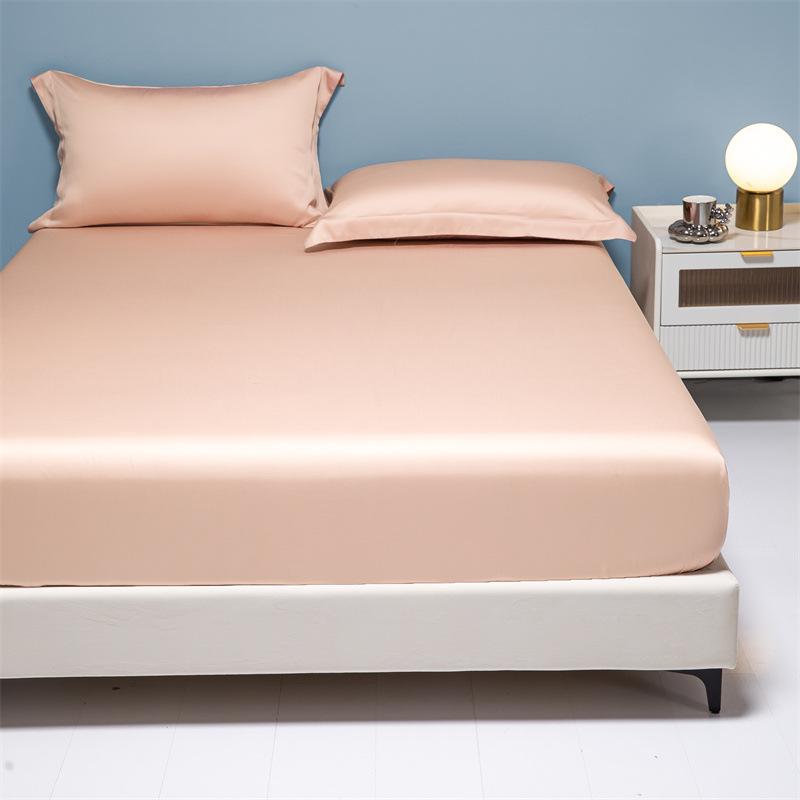 Four Seasons Tencel Fitted Sheet: Breathable, Cooling Nude Mattress Protector for Single/Double Beds.