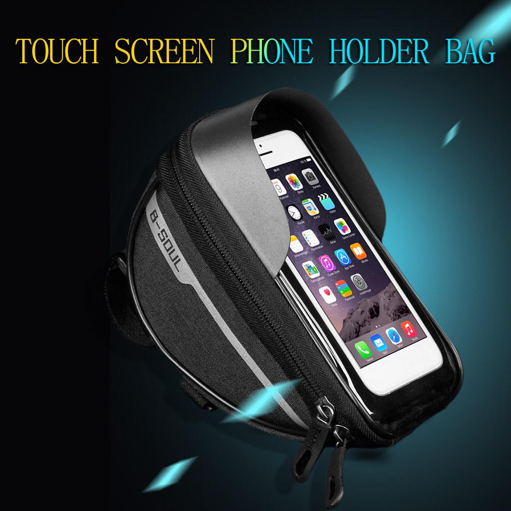 Universal MTB Bike Frame Front Tube Bag Practical Waterproof Touch Screen Phone Stand Pannier Necessary Outdoor Cycling Supplies