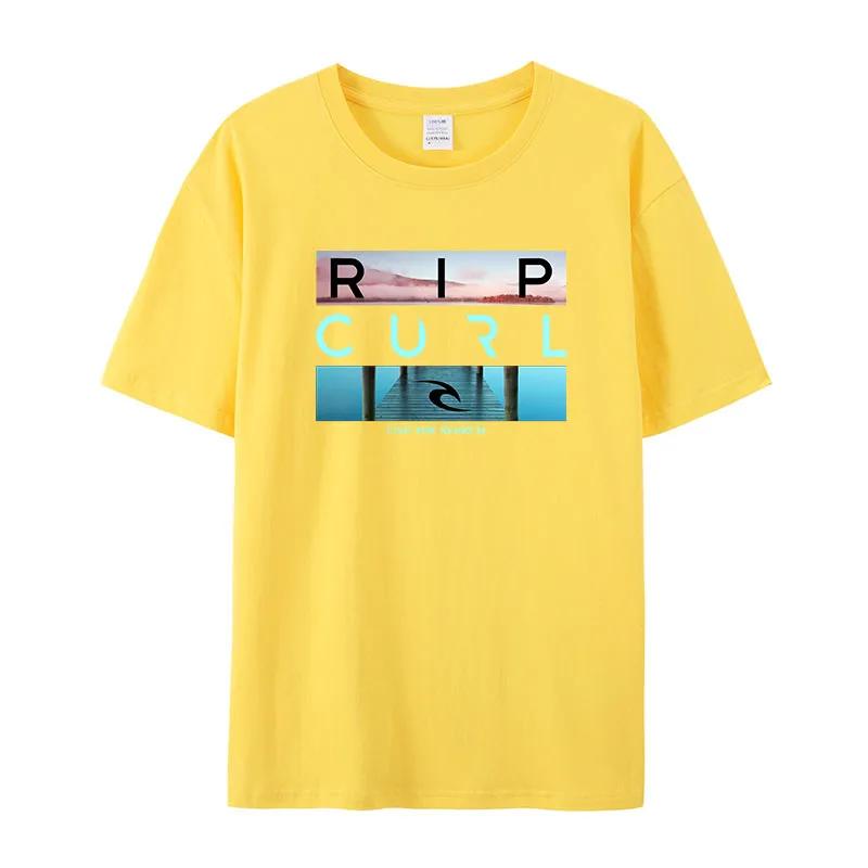 Selling Rip Live the Search Beauty Curl Logo Men's T-Shirt Summer Amazing Quality 100% Cotton White Top Tees Male New T-Shirt