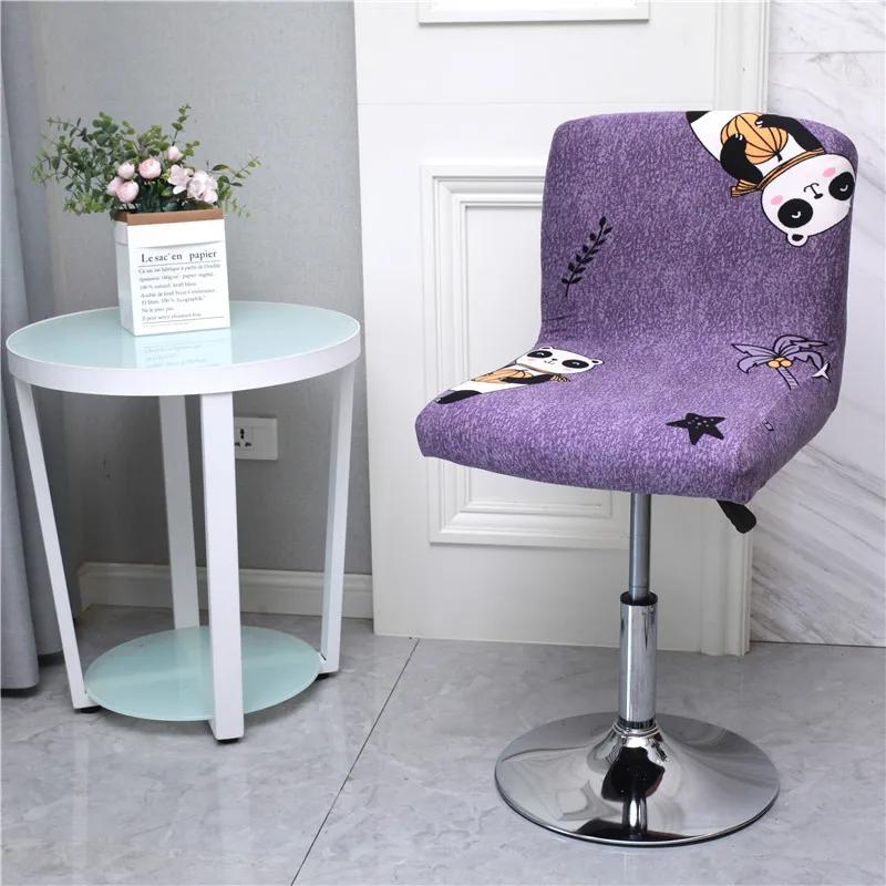 Flower Bar Stool Chair Cover Low Back Chair Slipcovers Spandex Seat Case Elastic Office Chair Cover Dining Seat Protector