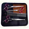 Portable Pet Grooming Scissor Set: Flat & Curved Hairdressing Tools