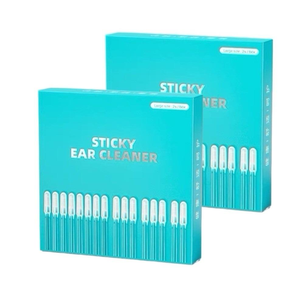 

48pcs/2boxes Earwax Removal Sticky Ear Cleaner Softly Silicone Earpick Ear Cleaning Swab Ear Care S