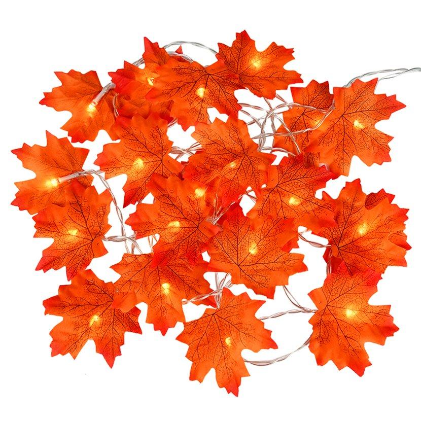 GGXX 2 Meters Artificial Maple Leaves Garland Led Fairy Lights For Christmas