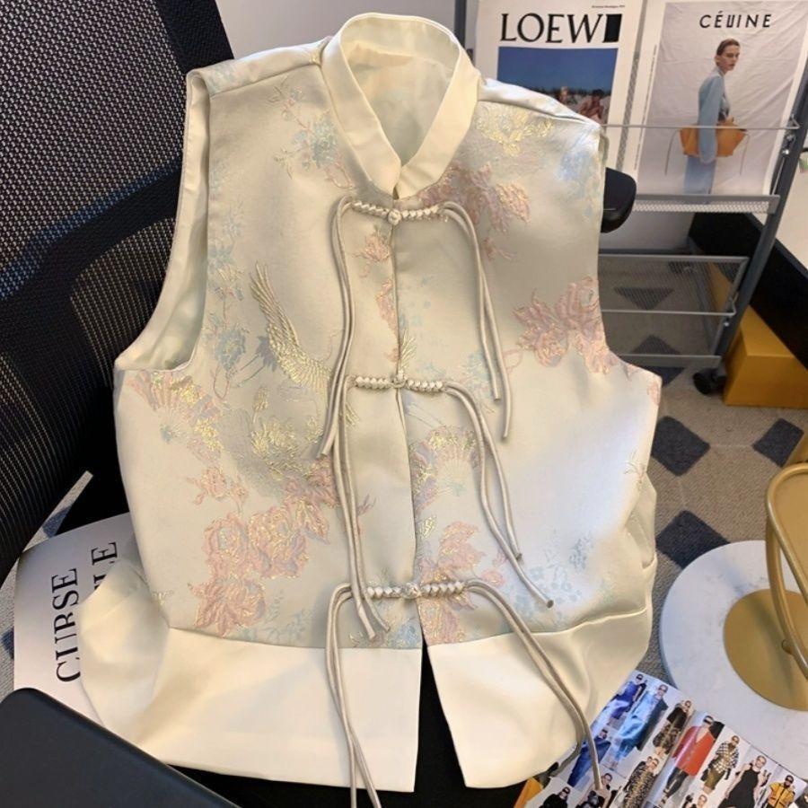 

Весенне-осенний жилет-накидка, жилет из мяса, женский принт, повседневный топ 3XL [recommended 138-75kg]