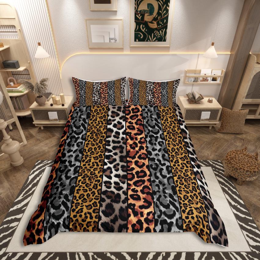 Comforter Homewish Leopard Print Abstract Wildlife Print For Teens Bedding Setchic Flower Rose Decor