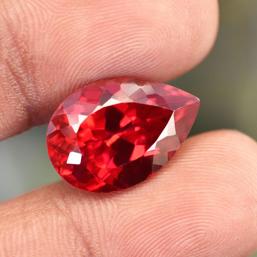 NATURAL Red Ruby CERTIFIED 14 Ct Pear Cut Loose Gemstone For Jewelry Making