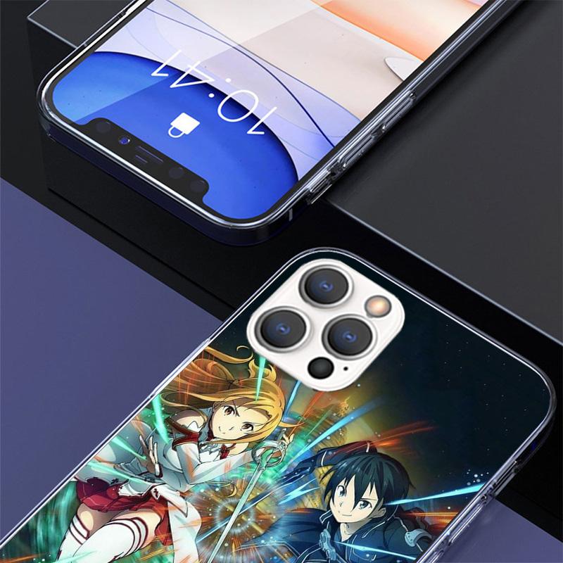 Sword Art Online Anime Cover Phone Case For iPhone 16 17 Air 15 14 Pro Max 16E Phone Case 13 Mini 12 11 7 SE 8 Print Pattern Fit