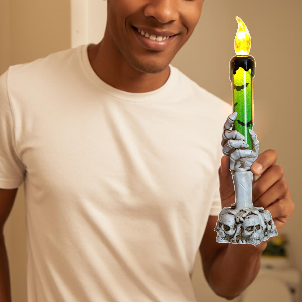 Halloween LED Candle Light Ghost Hand Decoration Safe Flameless Design For Spooky Party Decor Battery Operated