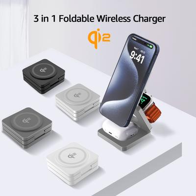 3 In 1 Foldable Magnetic 25W Qi2 Wireless Charger Fast Charging Sation for iPhone 16 15Pro/Max/Plus for Apple Watch 9/8/7/6/5
