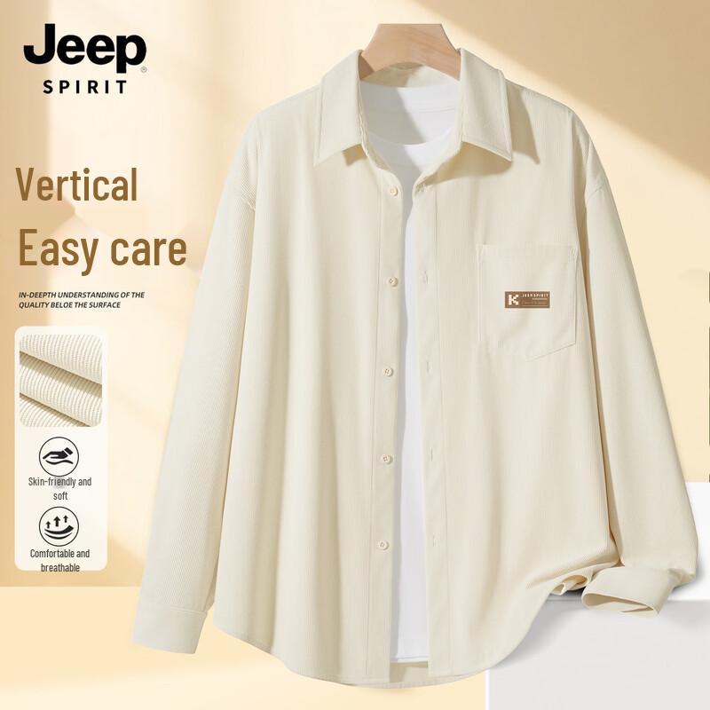 JEEP SPIRIT Men s 2025 Autumn Corduroy Casual Shirt Jacket M