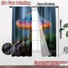 Thermal Flat Printing Curtains Without Rod Mystic Mushroom Popular Pattern Yarn Insulation Curtain Set Of 2 Made Polyester Washable