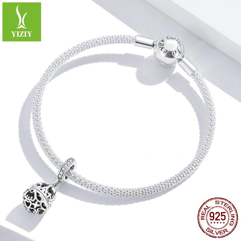 Ziyun Silver S925 Easter Egg Pendant: Fashionable, Openable, DIY Beaded Accessory SCC1465