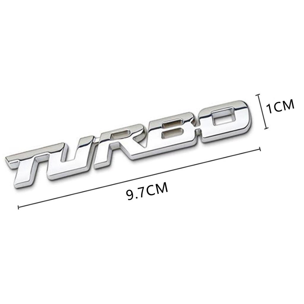 YIDELI Universal TURBO Sticker Turbo Car 3D Emblem Logo Chrome