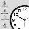 12-Inch Wall Clock | Analog Operation | Durable Polypropylene Construction | Silent Precision | Battery-Powered