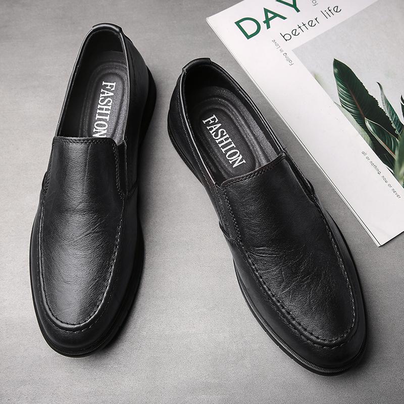 Business Men's Formal Leather Shoes Non Slip Casual Footwear Fashion Minimalist Loafers Comfortable Male Slip on Flats Moccasins
