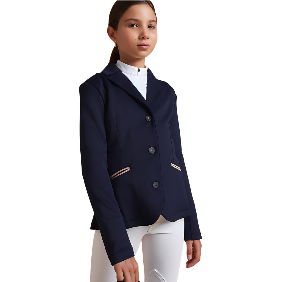 

DECATHLON Серия 500 Конный гоночный костюм Однотонный костюм Цвет чернильный циан Детский возраст 3 7 лет 131-140