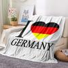 1PC Germany National Football Team Print Flannel Blanket, High Quality All Seasons, Home Decor, Warmth and Comfort, Perfect for Christmas Gifts