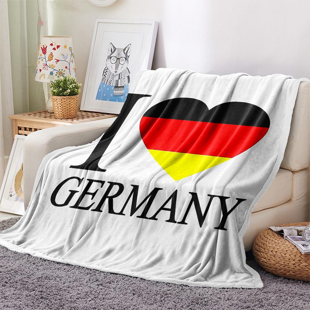 1PC Germany National Football Team Print Flannel Blanket, High Quality All Seasons, Home Decor, Warmth and Comfort, Perfect for Christmas Gifts