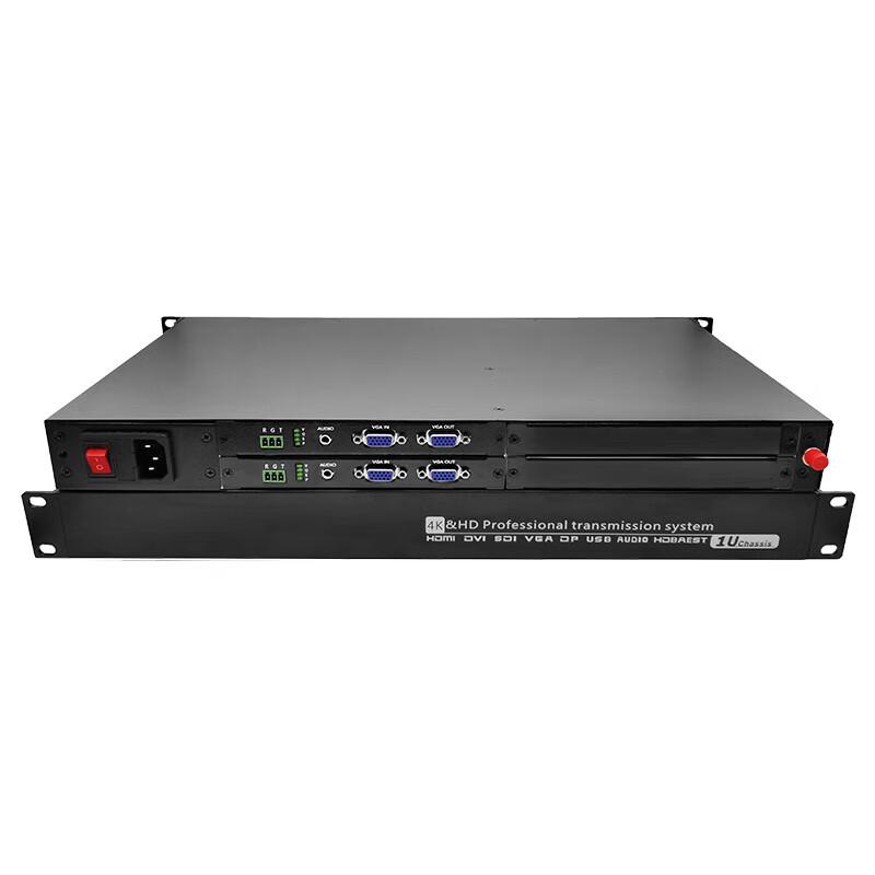 VGA Fiber Optic Extender with Audio, RS232, 2-Way Video & Loop-out