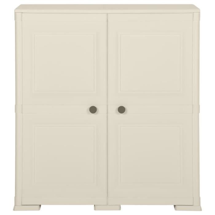 VidaXL Plastic Cabinet 79x43x85.5 Cm Wood Design Cream 340595