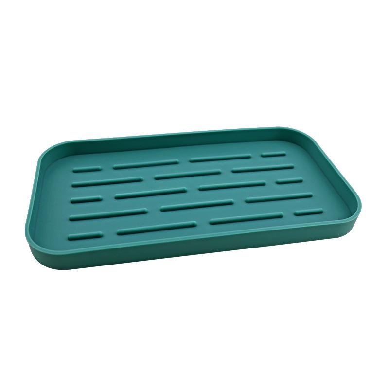 Silicone Draining Mat: Kitchen & Bathroom Sponge and Soap Holder  