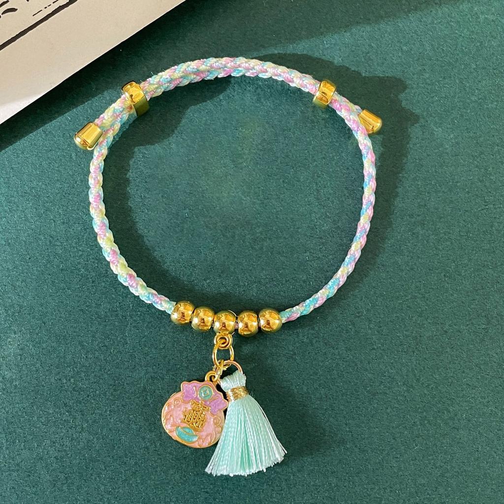 Gewebtes Seil Glückssegen kleiner Fisch Glücksbeutel Anhänger Licht Armband exquisit Nische berühmt ethnischer Stil Nische Temperament vielseitiger Schmuck