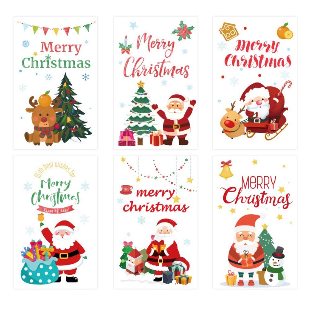 

6 шт. Наліпки Різдвяні вітальні листівки Ручна робота Різдвяна подарункова картка Преміум DIY Різдвяна картка Вечірка 6