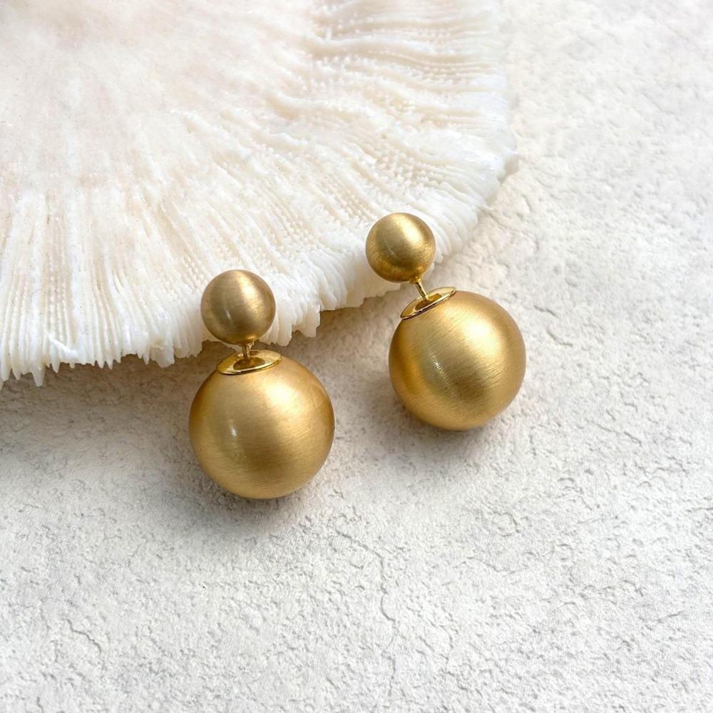 

Элегантные матовые серьги для модных светских львиц, серьги во французском ретро-стиле, женские серьги-пусеты высокого класса в стиле инс