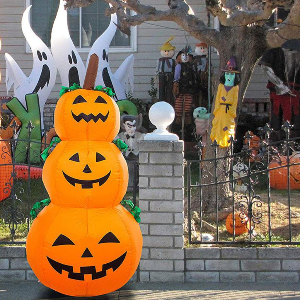 

Halloween Air Inflatable Pumpkin LED Light Outdoor Yard Party Decor Three Pumpkins Three Pumpkins