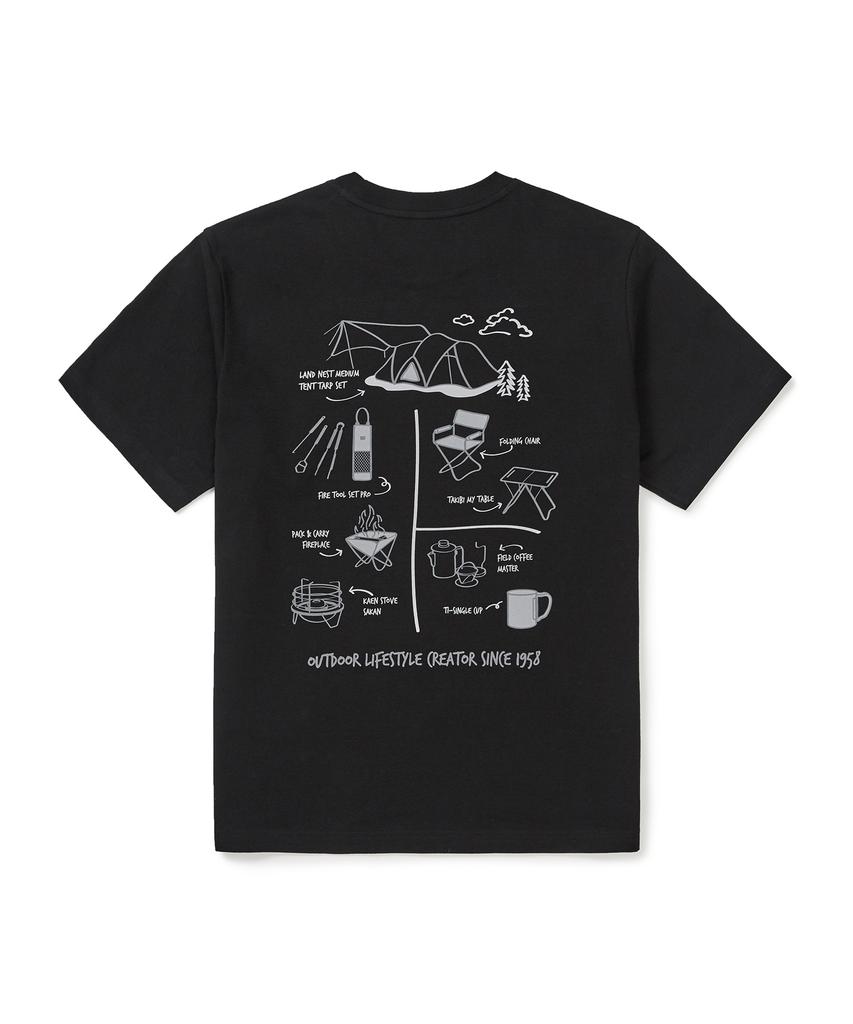 SNOWPEAK APPAREL Sorona Gear Short Sleeve T-Shirt (S25Mufts70) Black