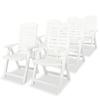 Reclining Garden Chairs Set of 6 Plastic