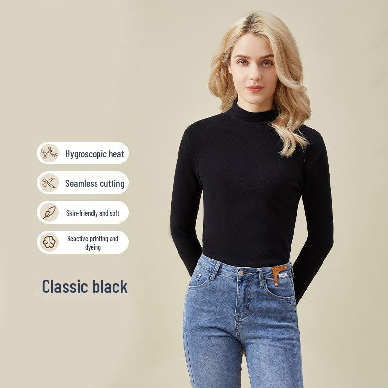 

Женский полувысокий воротник с флисовой подкладкой из немецкого бархата, базовый слой, теплое нижнее белье для осени и зимы. M (95-120 lbs)