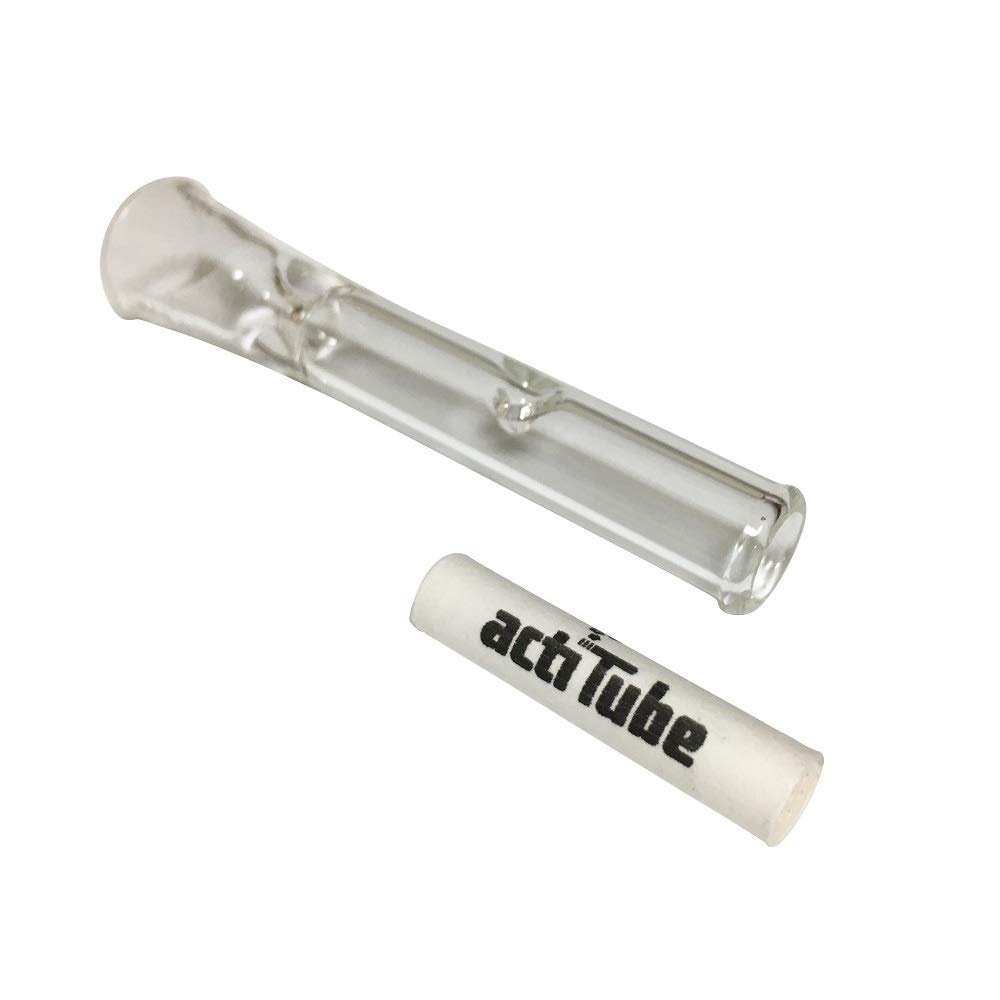Actiwood Filter Glass Small [ActiTube/Tune Compatible] Heat-Resistant Pipe, One-Hitter, Clear,